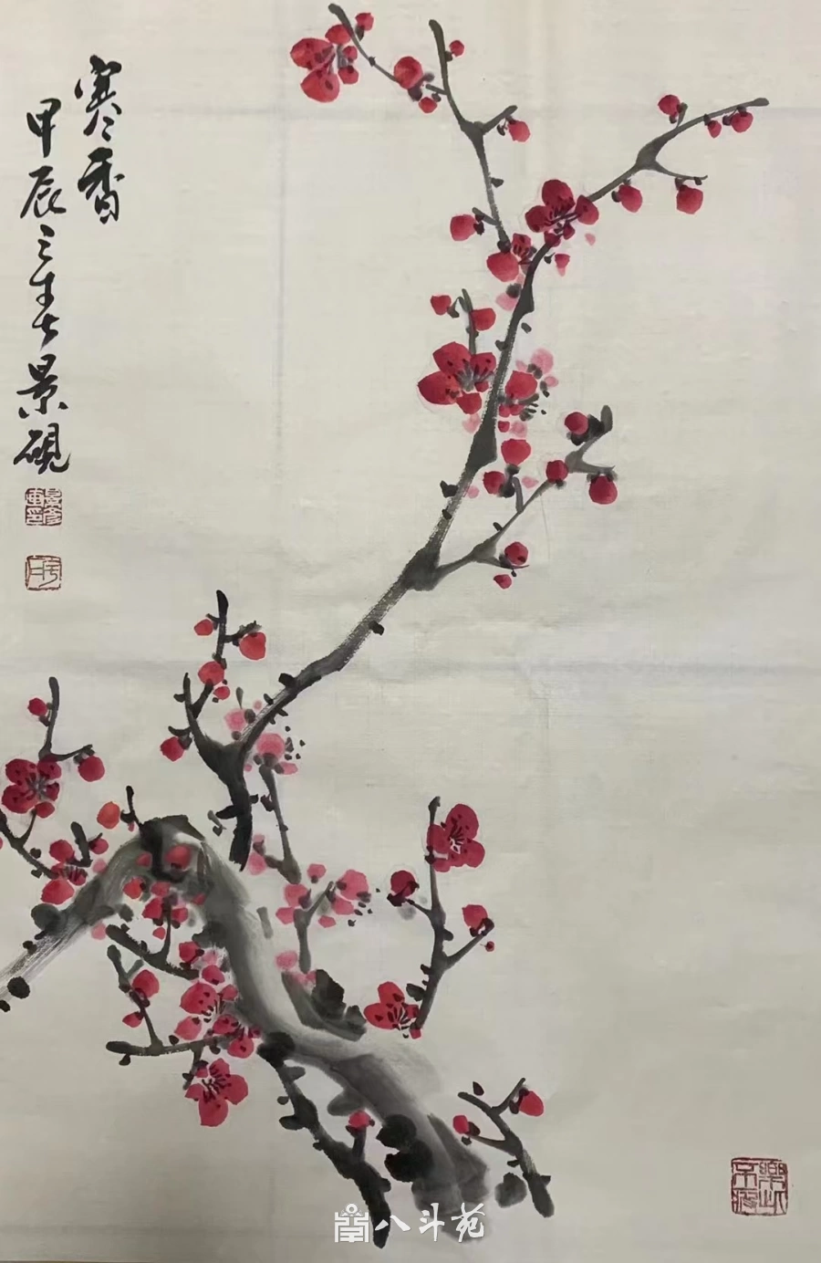 吴景砚国画作品(花鸟)定制结缘【寒香】插图1 吴景砚写意花鸟画《寒香》